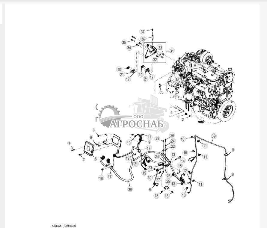 Электросхема двигателя (Tier III 6068HDW64) 